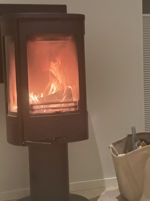 Woodburning stove in livingroom