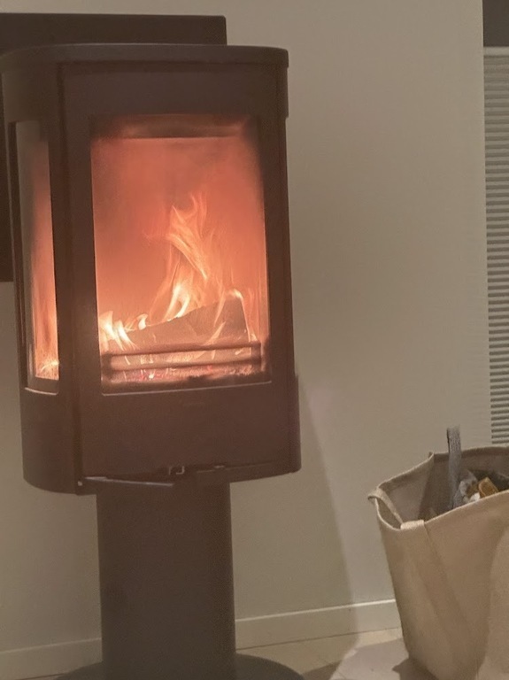 Woodburning stove in livingroom