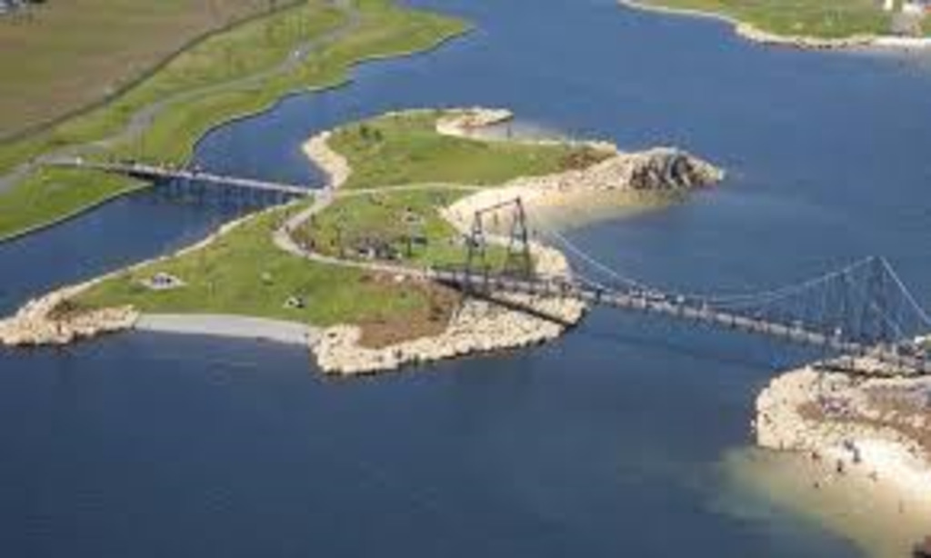 Aerial view of the man made lake