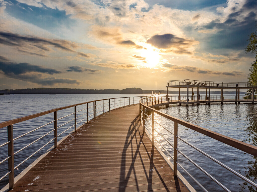 A pier by the castle in the city center, 3 minutes walk from our house.