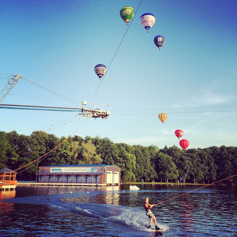 One of the longest water ski lifts in Europe just across the street (200 m from our house). 