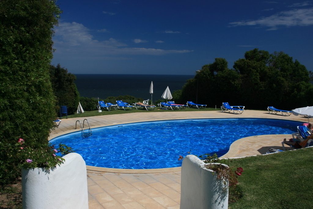 The oval pool overlooking the sea