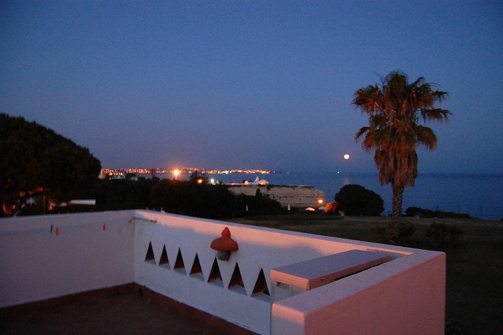 Terrace with an extraordinary large view on the ocean (night picture)