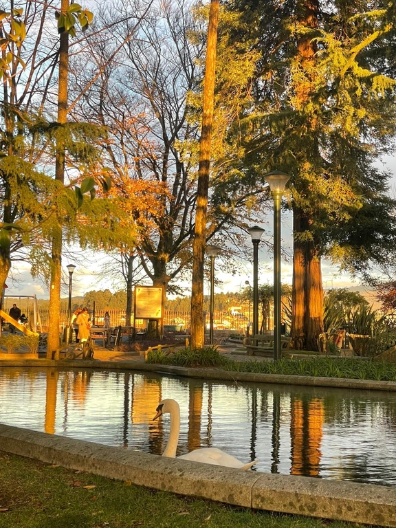 Charmante centrum van Fafe - stadspark herfstkleuren 