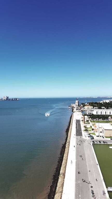 Belém, view from Lisbon towards the Ocean.