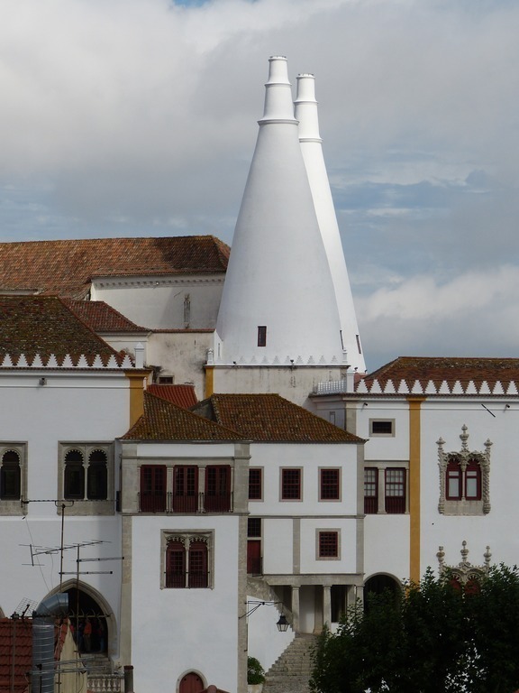 National Palace of Sintra, Hans Christian Anderson described the chimneys as giant champagne bottles.