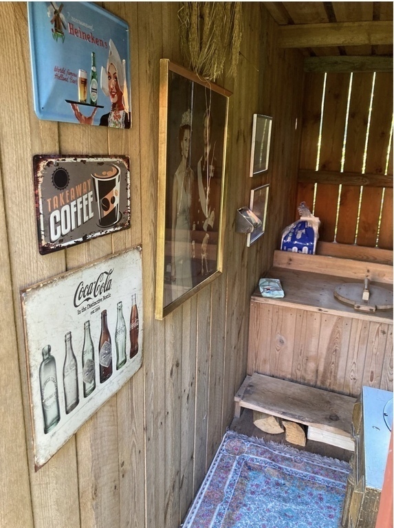 Interior of outhouse