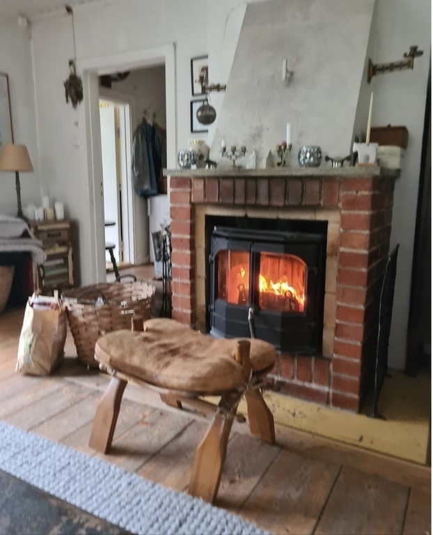 Main house living room fireplace