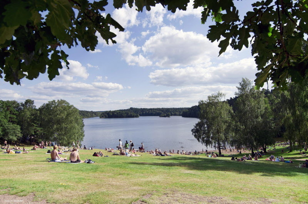 The beach at Stora Delsjön., 2,5 km from our house.