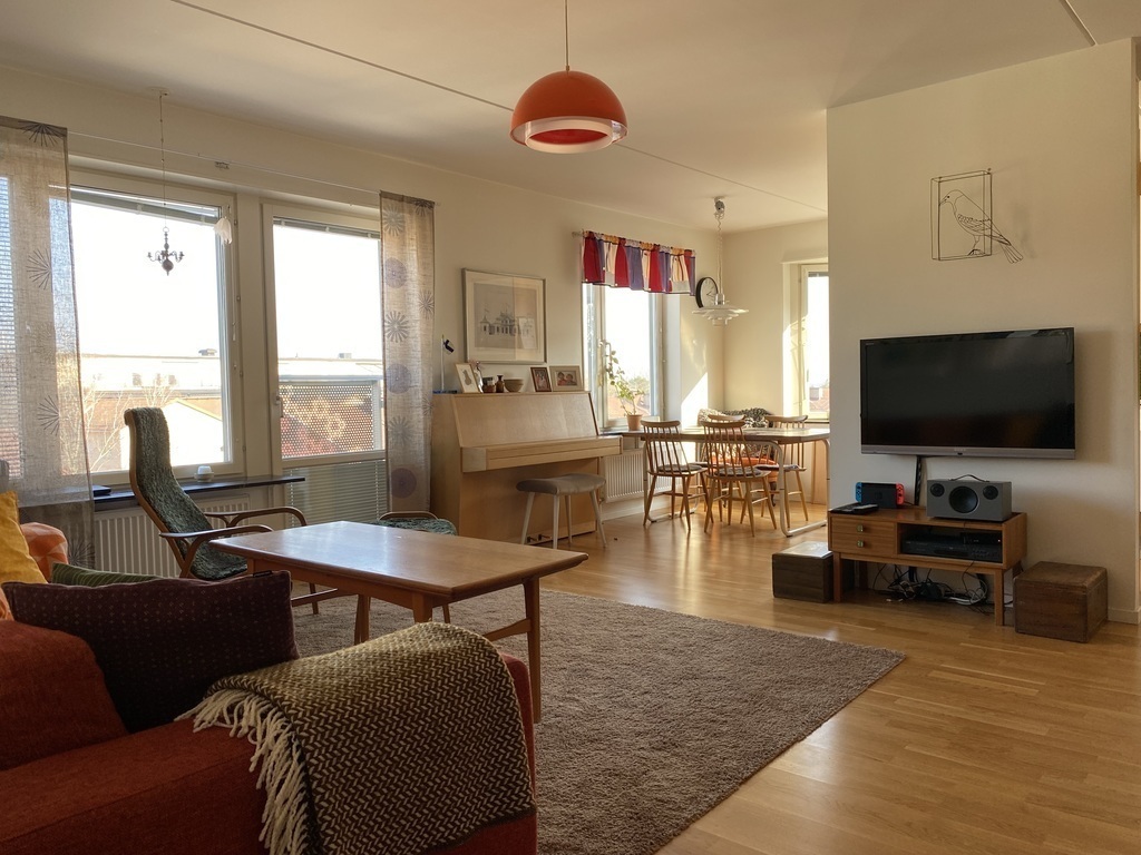 Living room and dining area