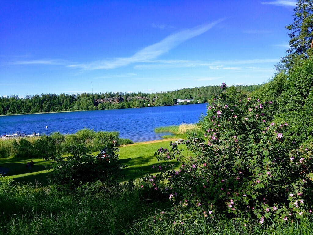 A small beach 5 minutes walk from our house.