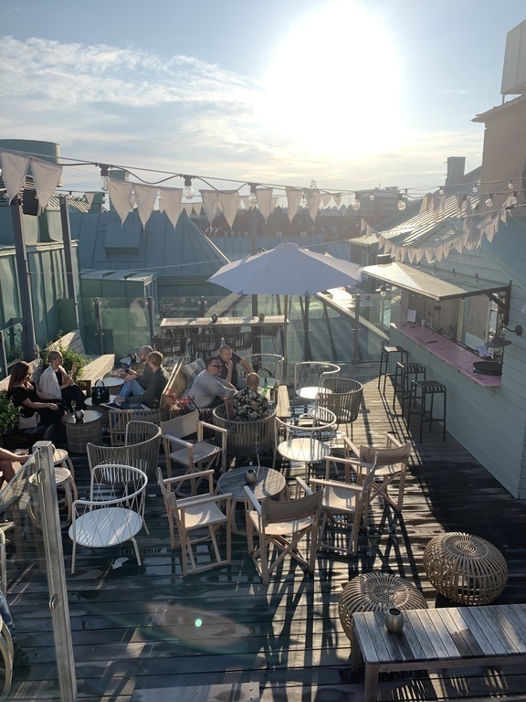 Roof top cocktailbar, in the Halmstad city, 10 min walk from us.