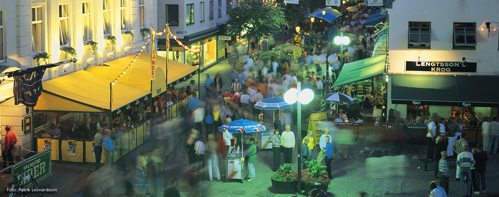 Halmstad city by night. 