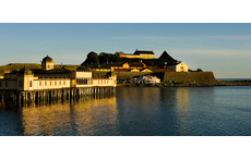 The fortress of Varberg and the open-air swimming house