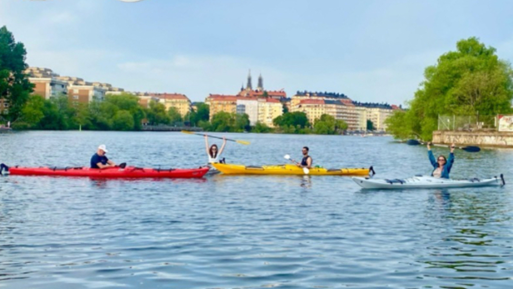 Kayak rental at 200m, photo taken there w Södermalm in the background.