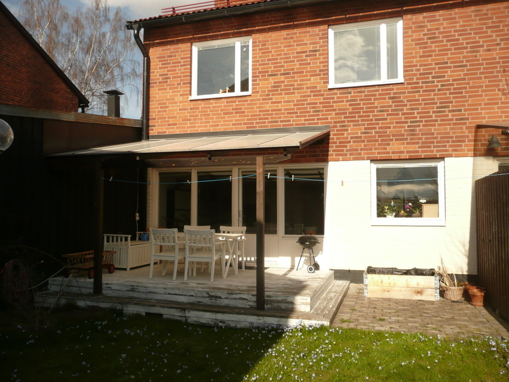 Our house, view from the back, where there is a small garden