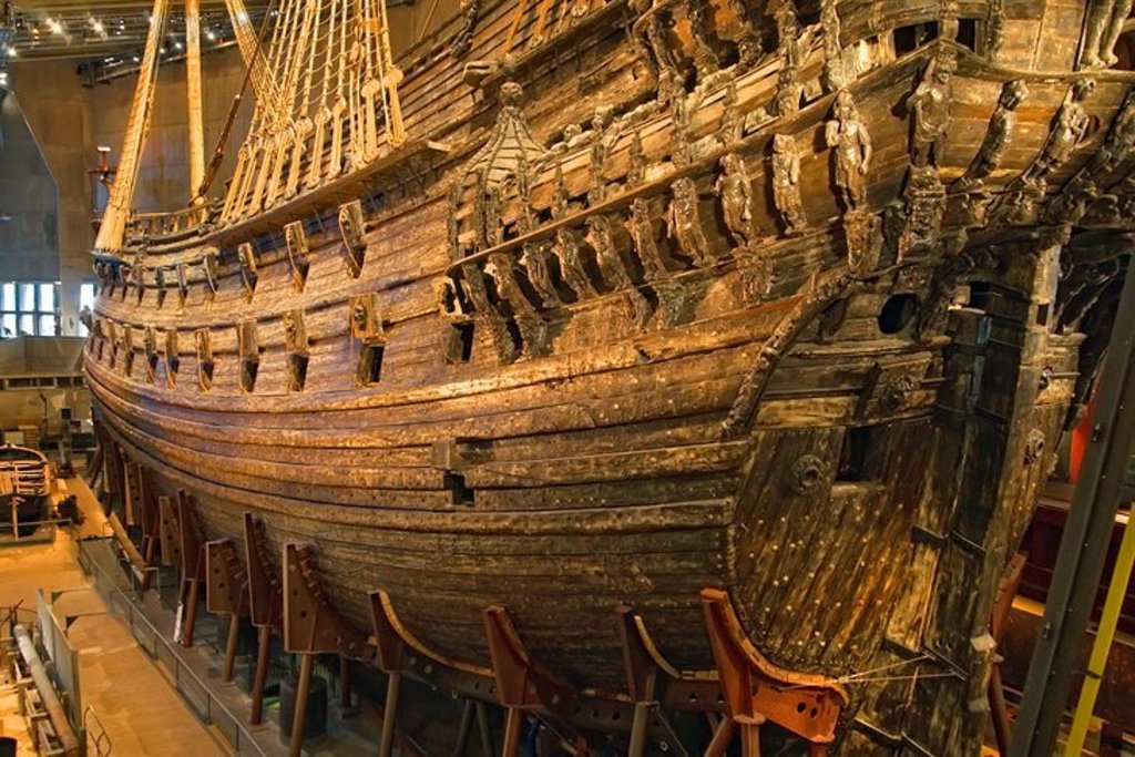 Vasamuseet (museum) with an alomost intact  17th-century war ship (Djurgården)