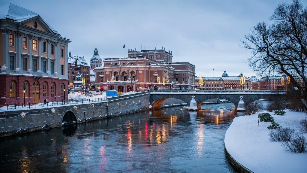Stockholm city in winter time