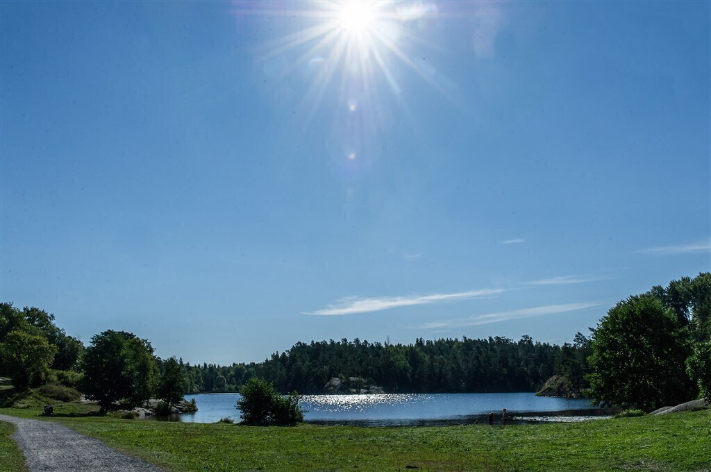 Söderbysjön, a small beach 10 minutes by bicycle