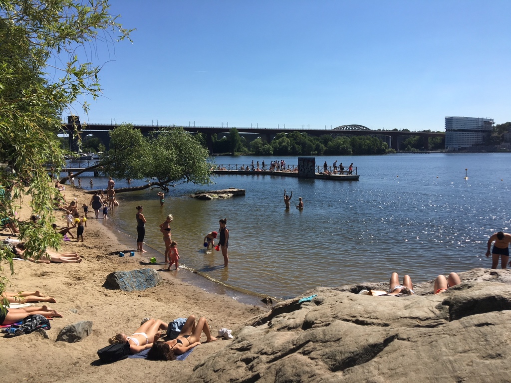 Stockholm: One of many beaches on our island, Bromma, Kungsholmen or Södermalm. This one, 10 min by bike by Tanto
