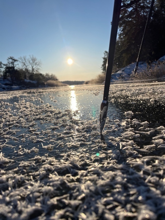 Ice skating in the winter