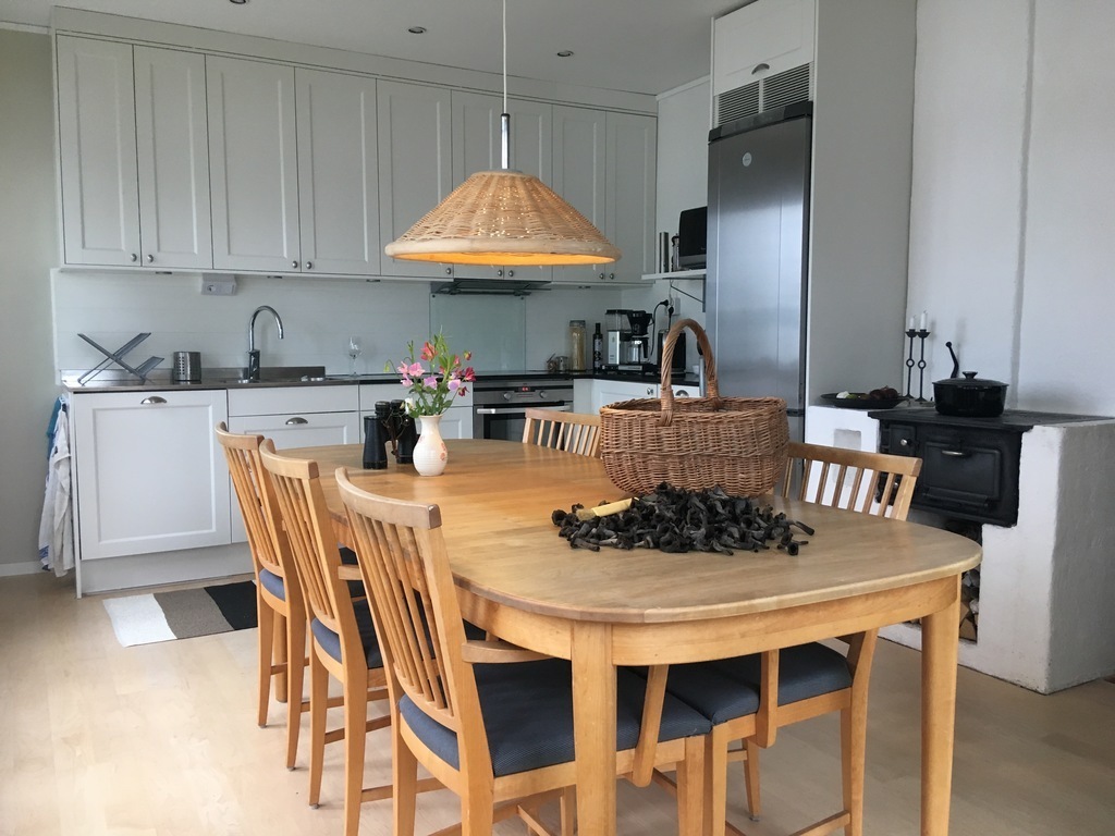 Kitchen and on the table new picked Horns of plenty