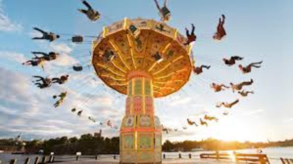 Gröna Lund is amusement park in the center of Stockholm.