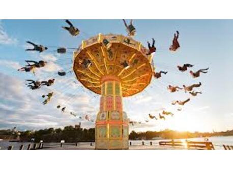 Gröna Lund is amusement park in the center of Stockholm.