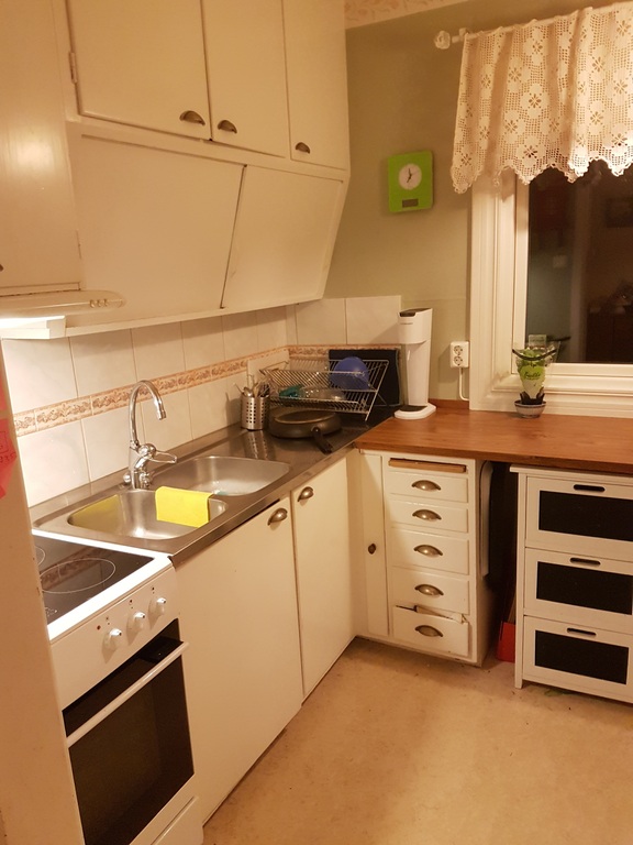 Here is one part of the small kitchen where we cook our food