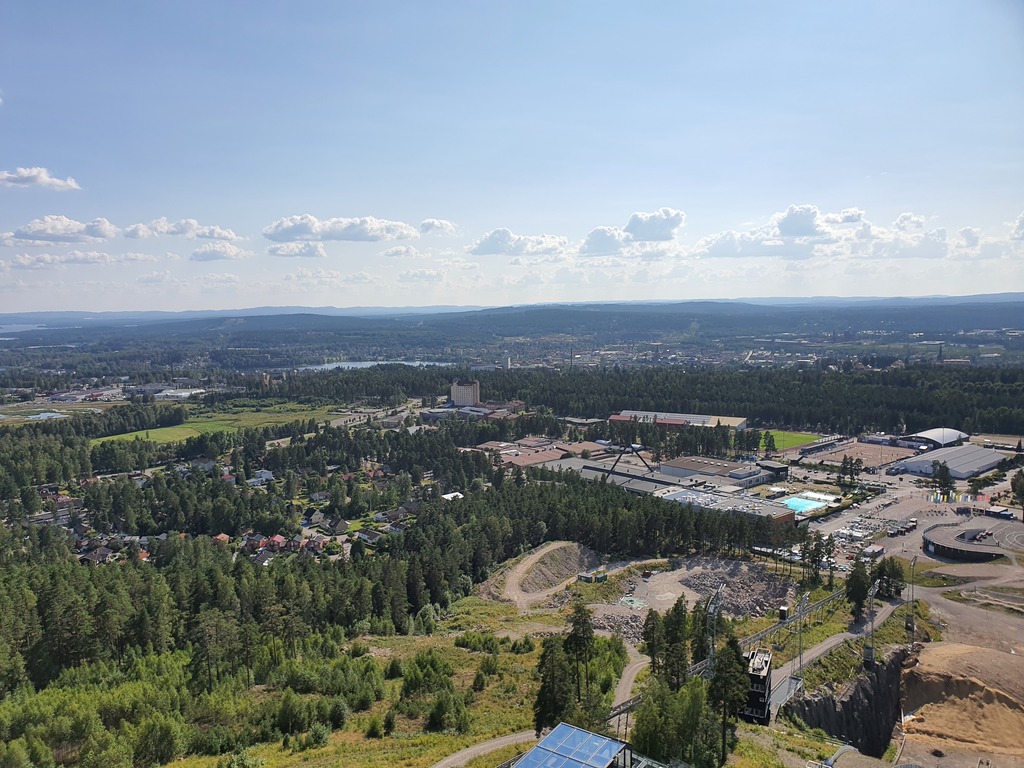 The wiew from the top of the Ski Jump in Falun, were its also a museum about skiing