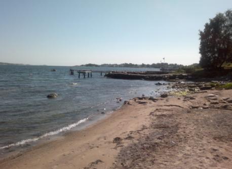 The beach (Stora Enen) right alongside the harbour where we have our boat.
