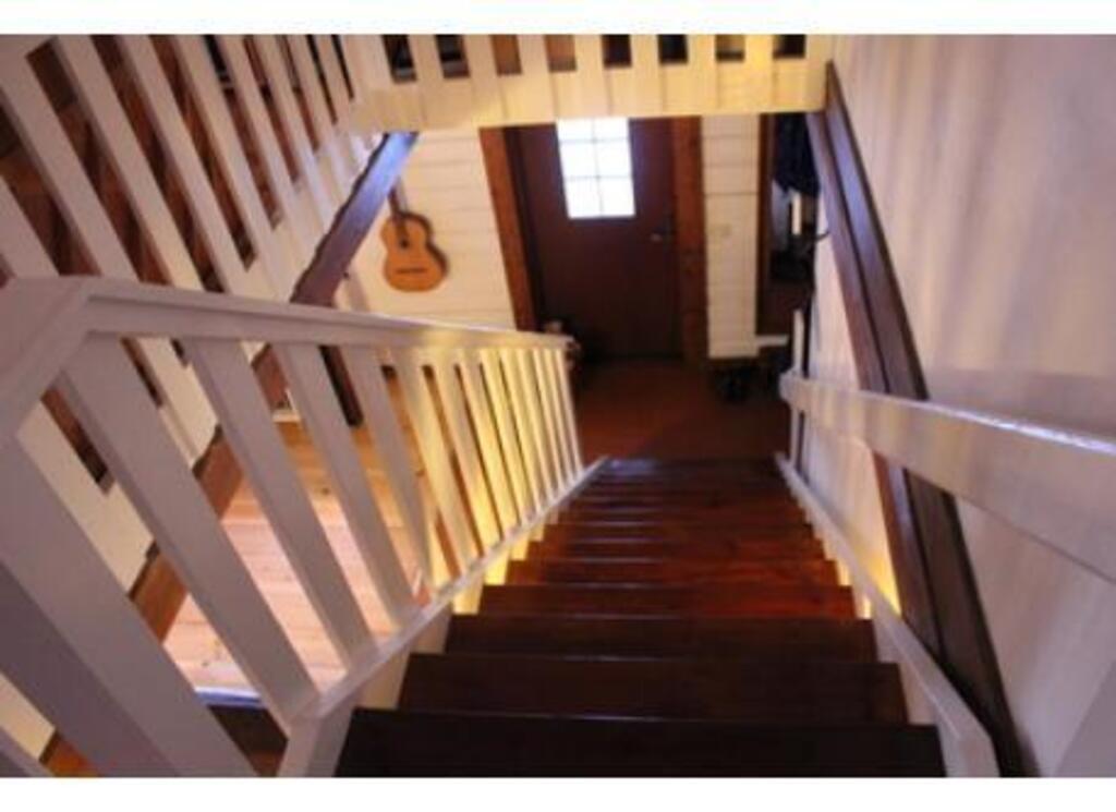 Stairs looking down on the entrance