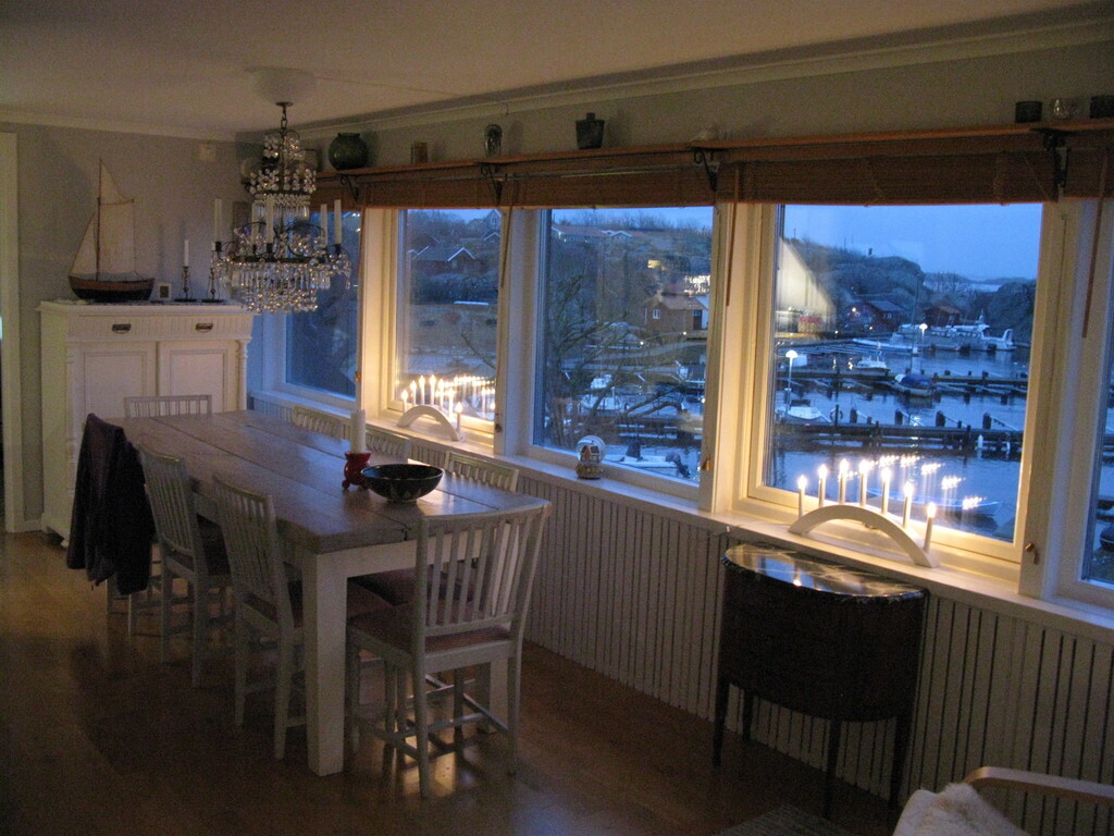 Dinner table, view from living room area