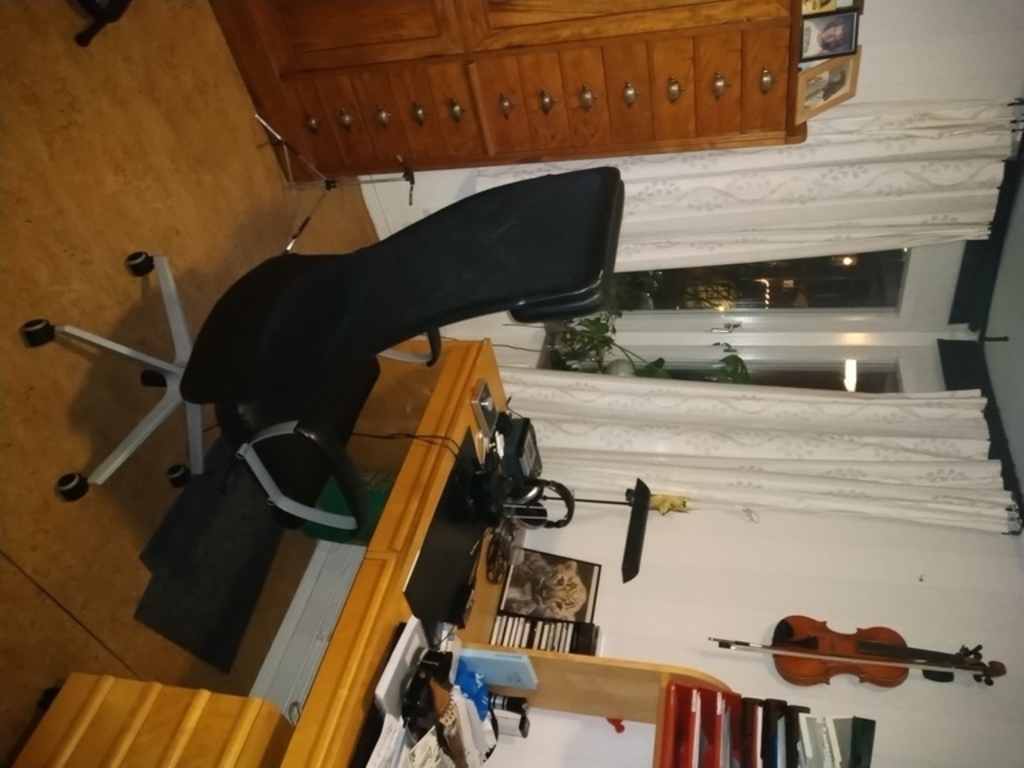 The chair and desk in one of the bedroom.