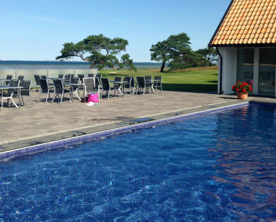 The pool by the club house with a amazing view over the Öresund strait and Copenhagen/Denmark