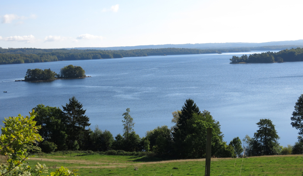 View of lake Ivösjön from the picturesque road by the lake.