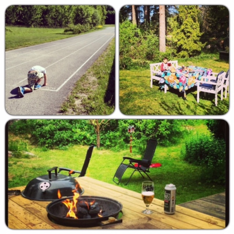 Our garden, our BBQ and running track nearby