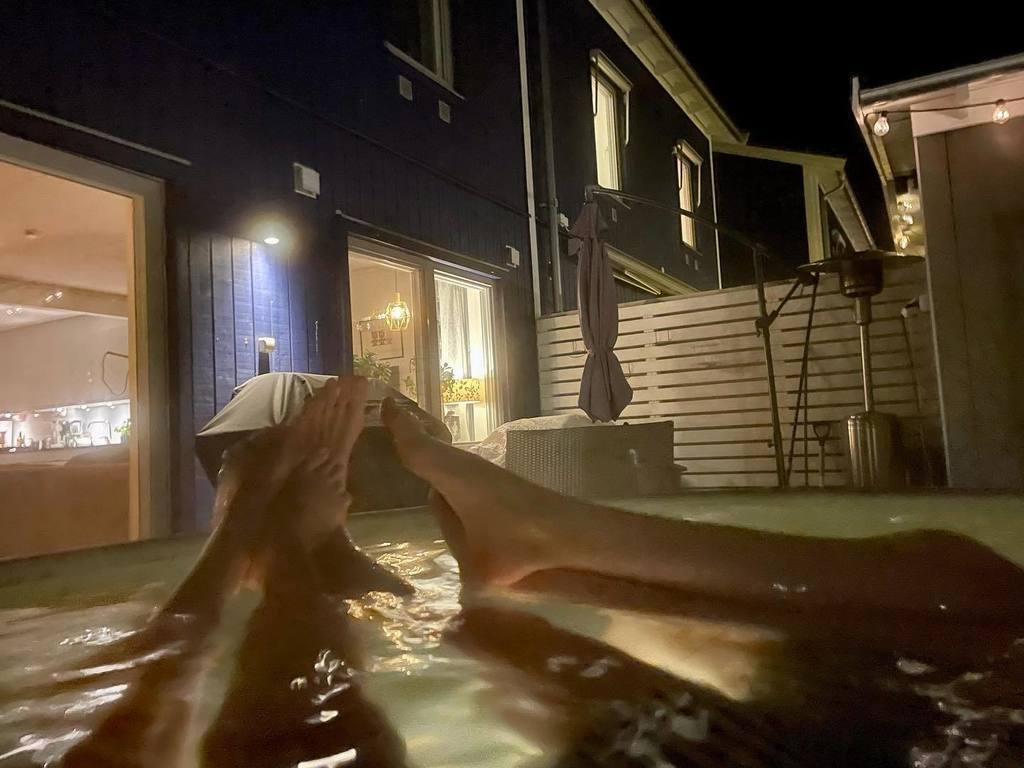 Hot tub in our garden