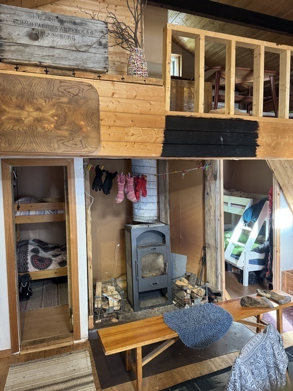 Two small rooms with beds