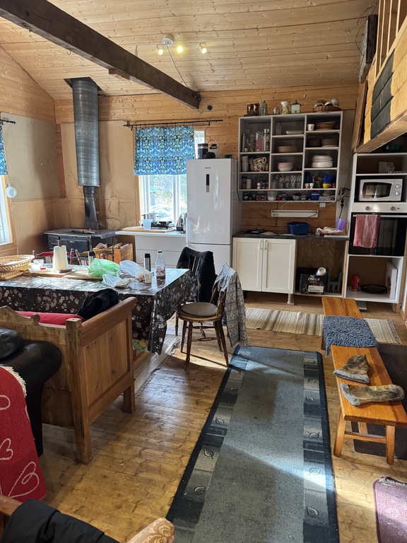 Kitchen area, we have electricity but not running water, we have to pick that up in a tap just beside the shop