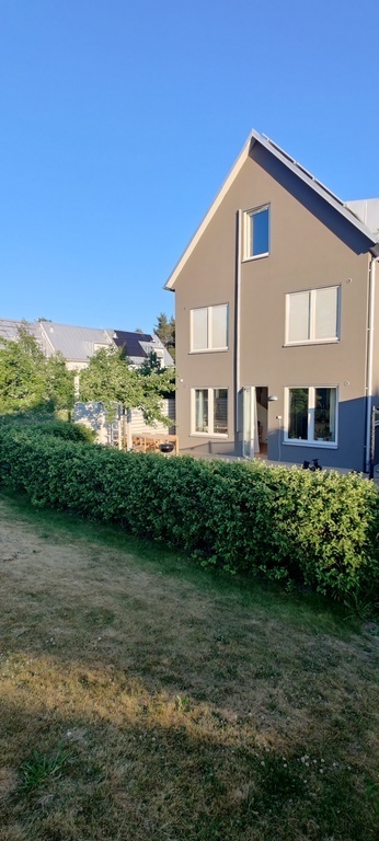 Our house with a small backyard.