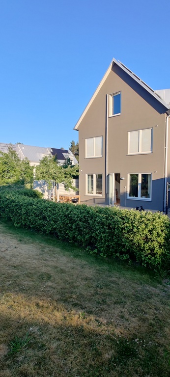 Our house with a small backyard.