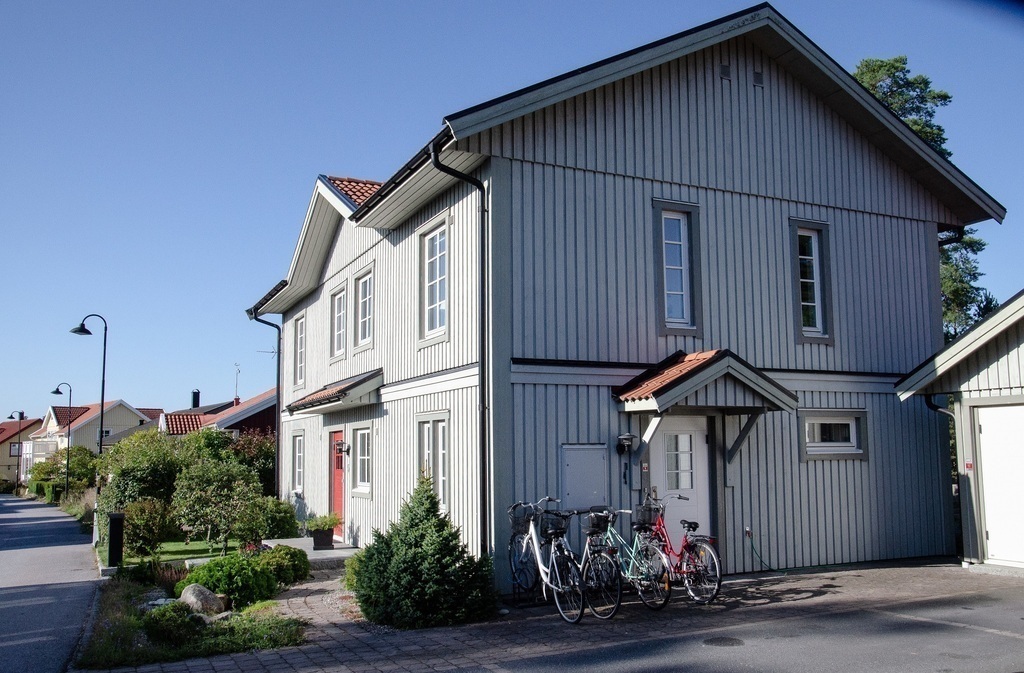 Our house, viewed from the street.