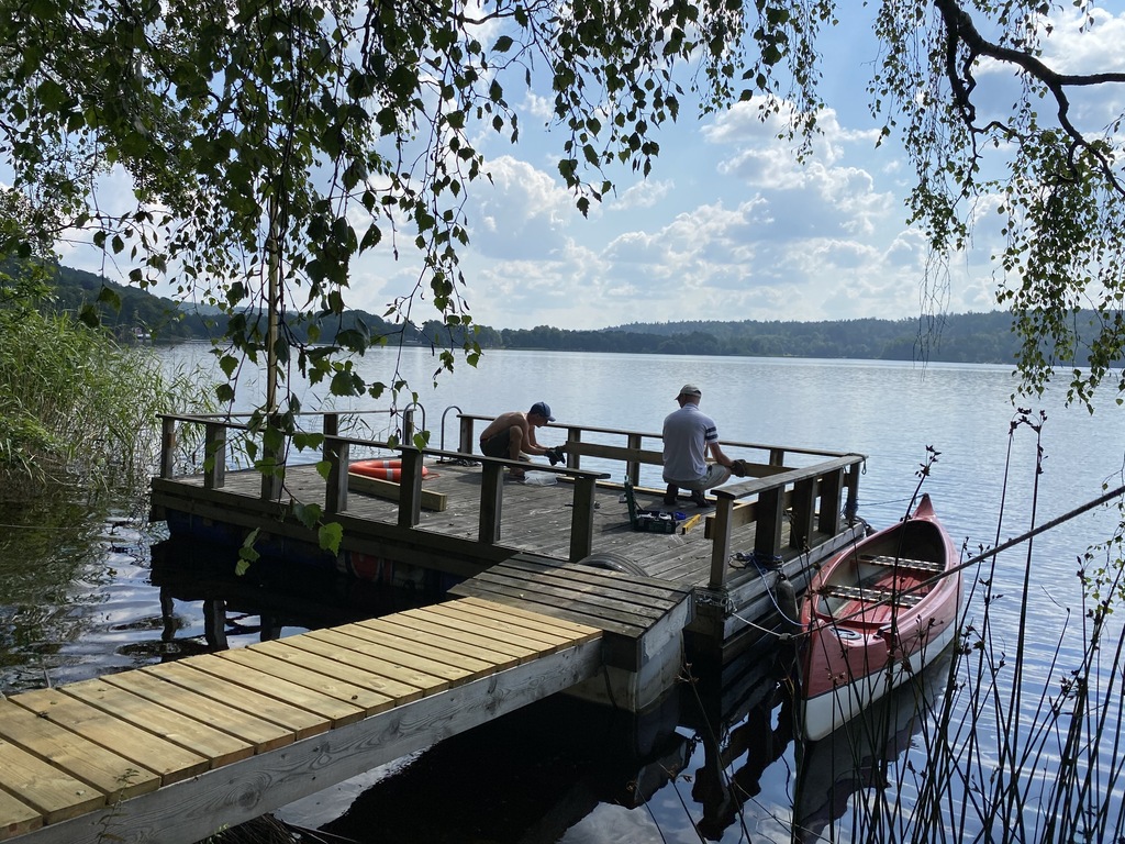 Private deck in Landvetter lake just across the road from the house
