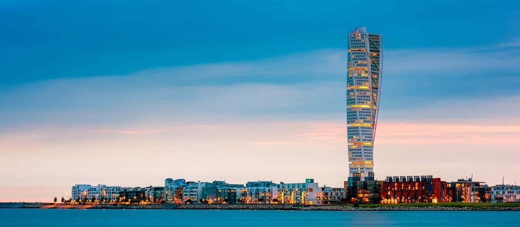 Malmö with spectacular Turning torso building
