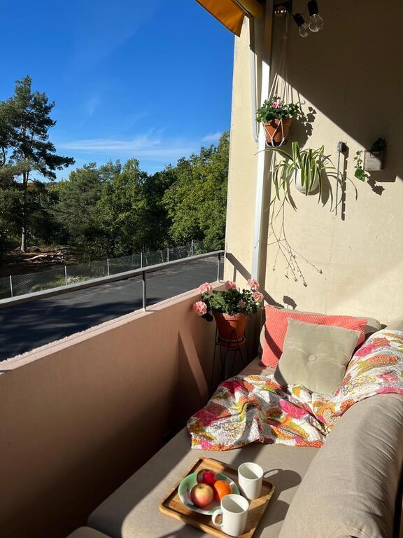 Our cosy balcony with afternoon sun.