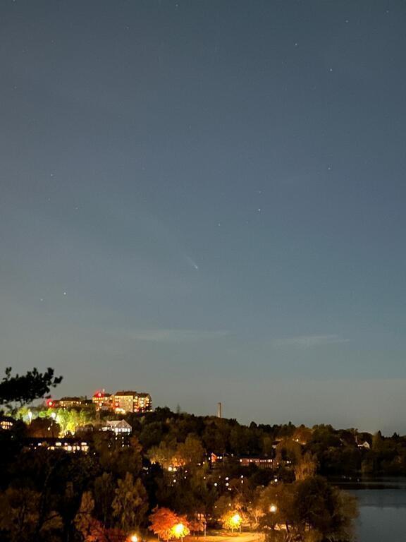 View over the neighbourhood at night. Beautiful Hägersten.