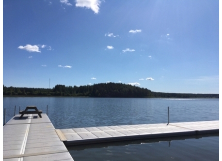 Lake with jettys close to our home, Bålsjön 