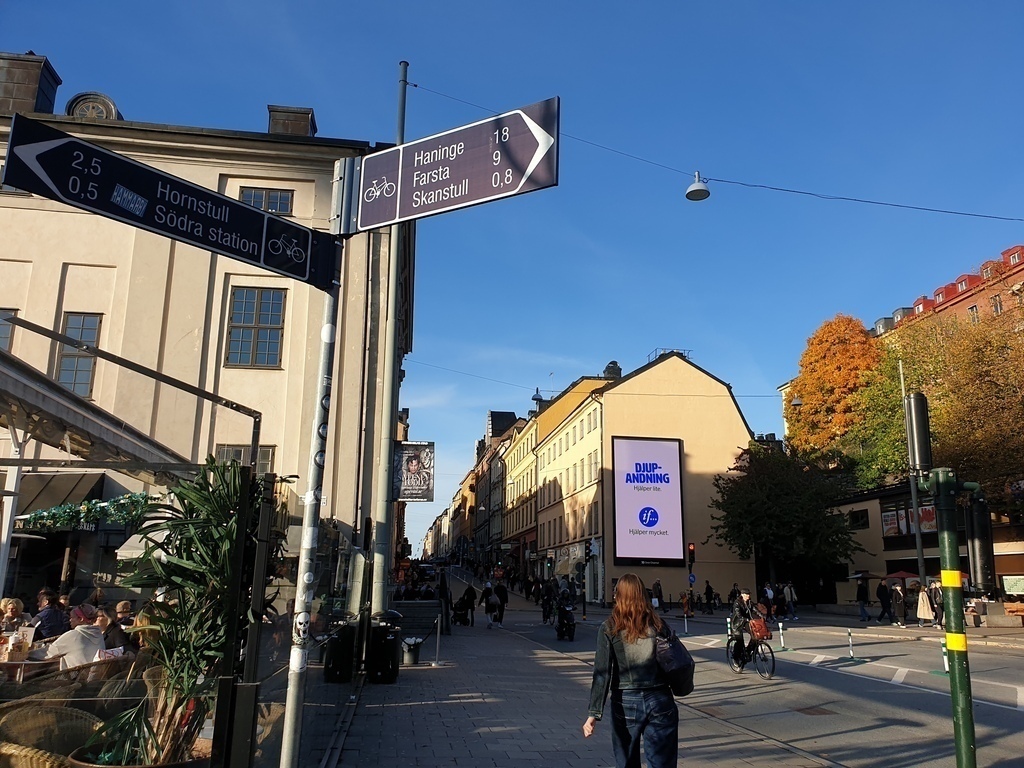 Götgatan looking north towards Slussen and Old Town.