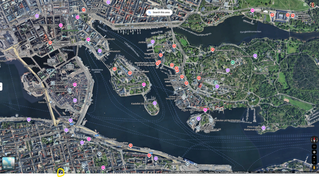 Museums and more. An ax pick by Google maps. 